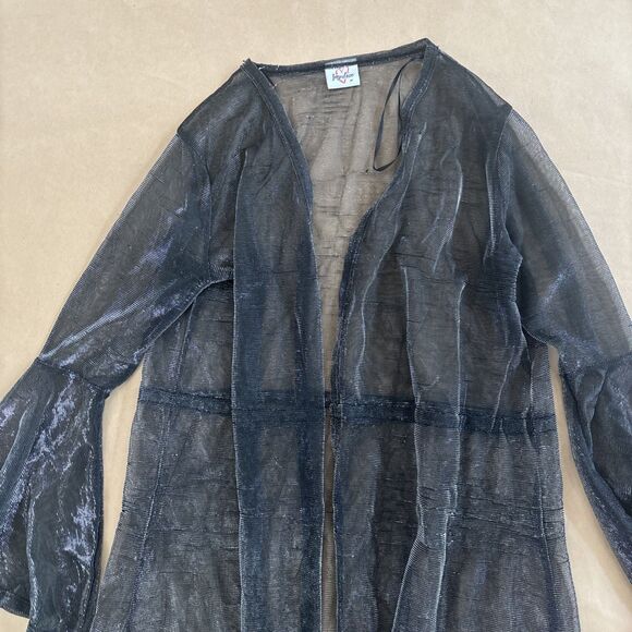 Impulsive Black Metallic Cover Up Size Medium Festival Rave Wear - Picture 4 of 7